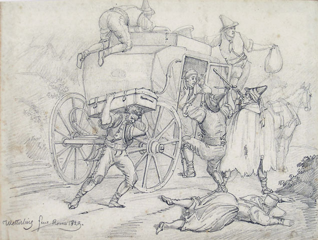 Alexander Clemens Wetterling, Roman brigands robbing a coach